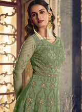 Load image into Gallery viewer, Light Green Floral Heavy Embroidered Gown Style Anarkali
