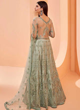 Load image into Gallery viewer, Light Green Heavy Designer Embroidered Lehenga/ Pant Style Anarkali fashionandstylish.myshopify.com