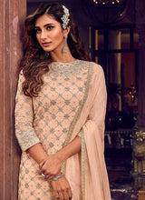 Load image into Gallery viewer, Light Peach Heavy Embroidered Sharara Style Suit fashionandstylish.myshopify.com
