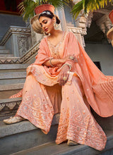 Load image into Gallery viewer, Light Peach Stylish Embroidered Palazzo Style Suit fashionandstylish.myshopify.com