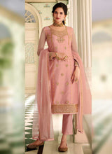 Load image into Gallery viewer, Light Pink Colored Heavy Embroidered Lehenga/ Pant Style Suit fashionandstylish.myshopify.com