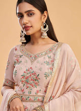 Load image into Gallery viewer, Light Pink Floral Embroidered Designer Kalidar Anarkali fashionandstylish.myshopify.com