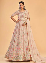 Load image into Gallery viewer, Light Pink Floral Embroidered Designer Kalidar Anarkali fashionandstylish.myshopify.com