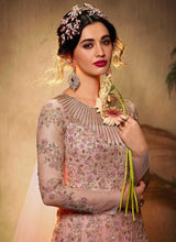 Load image into Gallery viewer, Light Pink Floral Embroidered Gown Style Anarkali Suit fashionandstylish.myshopify.com