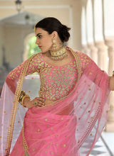 Load image into Gallery viewer, Light Pink Floral Embroidered Stylish Wedding Lehenga fashionandstylish.myshopify.com