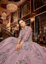 Load image into Gallery viewer, Light Pink Floral buds Embroidered Anarkali fashionandstylish.myshopify.com