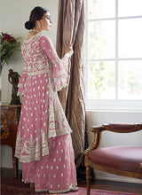 Load image into Gallery viewer, Light Pink Heavy Embroidered Sharara Style Suit fashionandstylish.myshopify.com