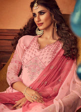 Load image into Gallery viewer, Light Pink Heavy Embroidered Sharara Style Suit fashionandstylish.myshopify.com