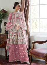 Load image into Gallery viewer, Light Pink Heavy Embroidered Sharara Style Suit fashionandstylish.myshopify.com
