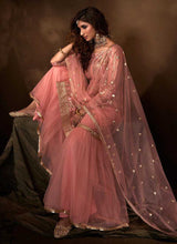 Load image into Gallery viewer, Light Pink Sequins Work Embroidered Gharara Style Suit fashionandstylish.myshopify.com