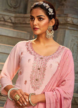 Load image into Gallery viewer, Light Pink Stylish Embroidered Palazzo Style Suit fashionandstylish.myshopify.com