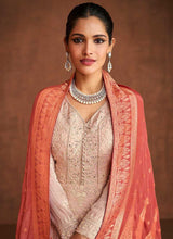Load image into Gallery viewer, Light Purple and Peach Lucknowi Embroidered Sharara Suit fashionandstylish.myshopify.com