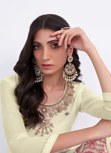 Load image into Gallery viewer, Light Yellow and Pink Embroidered Gharara Suit