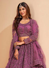 Load image into Gallery viewer, Lilac Purple Floral Embroidered Stylish Lehenga Choli fashionandstylish.myshopify.com