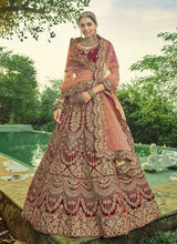 Load image into Gallery viewer, Maroon And Gold Heavy Embroidered Velvet Lehenga Outfit fashionandstylish.myshopify.com