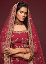 Load image into Gallery viewer, Maroon And Gold Silk Embroidered Stylish Lehenga Choli fashionandstylish.myshopify.com