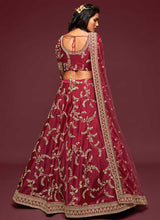 Load image into Gallery viewer, Maroon And Gold Silk Embroidered Stylish Lehenga Choli fashionandstylish.myshopify.com