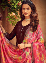 Load image into Gallery viewer, Maroon Embroidered Palazzo Style Suit fashionandstylish.myshopify.com