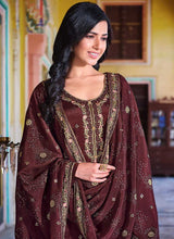 Load image into Gallery viewer, Maroon Embroidered Stylish Straight Pant Suit fashionandstylish.myshopify.com