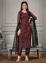 Load image into Gallery viewer, Maroon Heavy Embroidered Designer Stylish Pant Suit fashionandstylish.myshopify.com