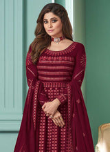 Load image into Gallery viewer, Maroon Heavy Embroidered Gown Style Anarkali fashionandstylish.myshopify.com