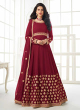 Load image into Gallery viewer, Maroon Heavy Embroidered Gown Style Anarkali fashionandstylish.myshopify.com