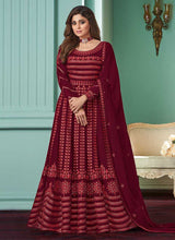 Load image into Gallery viewer, Maroon Heavy Embroidered Gown Style Anarkali fashionandstylish.myshopify.com