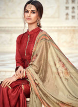 Load image into Gallery viewer, Maroon Silk Work Embroidered Gharara Style Suit fashionandstylish.myshopify.com