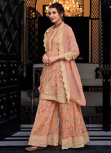 Load image into Gallery viewer, Mauve Floral Embroidered Palazzo Style Suit fashionandstylish.myshopify.com