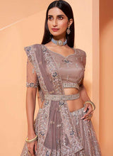 Load image into Gallery viewer, Mauve Heavy Floral Embroidered Stylish Lehenga Choli fashionandstylish.myshopify.com