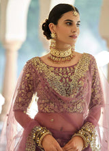 Load image into Gallery viewer, Mauve Heavy Floral Embroidered Stylish Wedding Lehenga fashionandstylish.myshopify.com