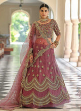 Load image into Gallery viewer, Mauve Heavy Floral Embroidered Stylish Wedding Lehenga fashionandstylish.myshopify.com
