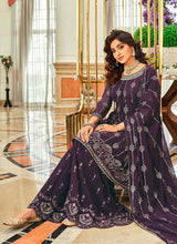 Load image into Gallery viewer, Mauve Purple Designer Sequins Work Gharara Suit fashionandstylish.myshopify.com
