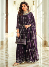 Load image into Gallery viewer, Mauve Purple Designer Sequins Work Gharara Suit fashionandstylish.myshopify.com