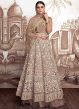 Load image into Gallery viewer, Mauve and Gold Heavy Embroidered Anarkali Suit fashionandstylish.myshopify.com