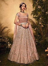 Load image into Gallery viewer, Mauve and Gold Heavy Embroidered Kalidar Lehenga Style Anarkali fashionandstylish.myshopify.com