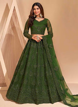 Load image into Gallery viewer, Mehendi Green Floral Embroidered Stylish Lehenga Choli fashionandstylish.myshopify.com