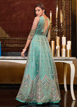 Load image into Gallery viewer, Mint Blue Heavy Embroidered Gown Style Anarkali fashionandstylish.myshopify.com