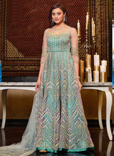 Load image into Gallery viewer, Mint Blue Heavy Embroidered Gown Style Anarkali fashionandstylish.myshopify.com