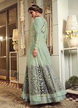 Load image into Gallery viewer, Mint Green Heavy Embroidered Gown Style Anarkali Suit fashionandstylish.myshopify.com