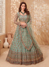 Load image into Gallery viewer, Mint Green Heavy Floral Embroidered Stylish Lehenga Choli fashionandstylish.myshopify.com