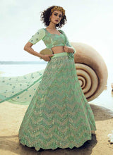 Load image into Gallery viewer, Mint Green Sequins Embroidered Stylish Lehenga Choli fashionandstylish.myshopify.com