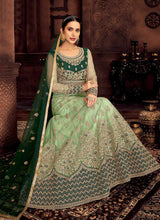 Load image into Gallery viewer, Mint and Green Embroidered Kalidar Designer Anarkali Suit fashionandstylish.myshopify.com