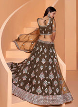 Load image into Gallery viewer, Moss Green Heavy Floral Embroidered Stylish Lehenga Choli fashionandstylish.myshopify.com