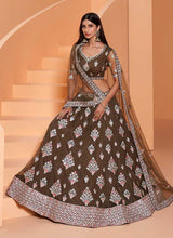 Load image into Gallery viewer, Moss Green Heavy Floral Embroidered Stylish Lehenga Choli fashionandstylish.myshopify.com