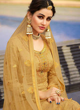 Load image into Gallery viewer, Mustard Heavy Embroidered Designer Palazzo Style Suit fashionandstylish.myshopify.com