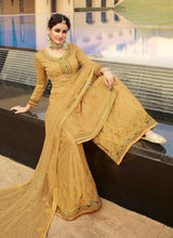 Load image into Gallery viewer, Mustard Heavy Embroidered Designer Palazzo Style Suit fashionandstylish.myshopify.com