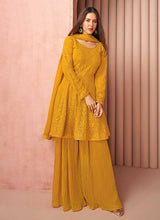 Load image into Gallery viewer, Mustard Heavy Embroidered Stylish Sharara Suit fashionandstylish.myshopify.com