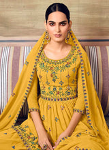 Load image into Gallery viewer, Mustard Mirror Embroidered Stylish Gharara Suit fashionandstylish.myshopify.com