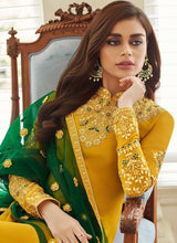 Load image into Gallery viewer, Mustard and Gold Embroidered Straight Pant Style Suit fashionandstylish.myshopify.com